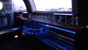 iPod sound system inside the black limousine