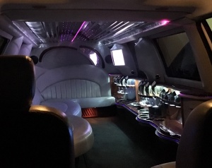 Inside the White SUV Limousine (View 3)