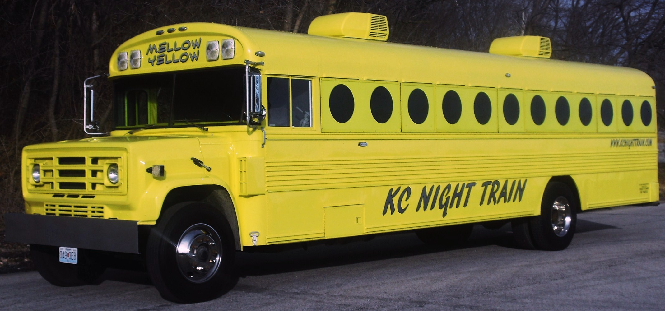 Mellow Yellow Party Bus as seen from the driver's side