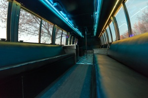 Orange Party Bus (Interior, Rear, Blue Lighting, View 1)
