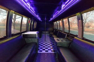 Orange Party Bus (Interior, Rear, Purple Lighting, View 3)