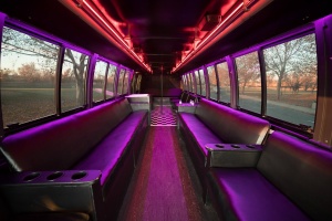 Orange Party Bus (Interior, Rear, Red Lighting, View 2)