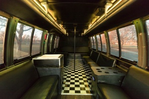 Orange Party Bus (Interior, Rear, White Lighting, View 1)